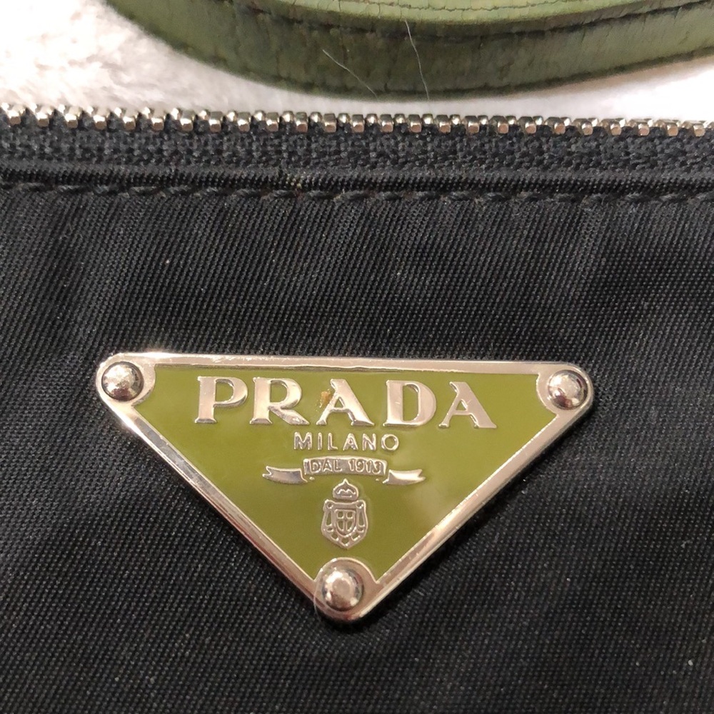 Authentic Prada Saffiano Leather & Nylon Vintage Y2K Pouchette Shoulder Bag RARE - Picture 2 of 12